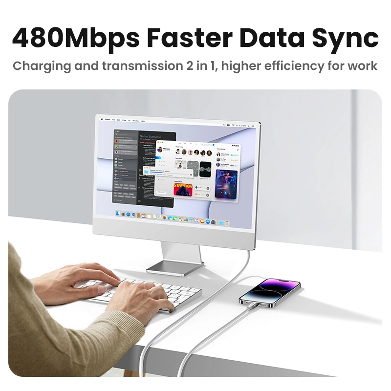 UGREEN 1 Meter USB to Lightning Alu Case – MFI Certified Braided Lightning Cable – US199 – 60161 – 1 Year Warranty - Image 4