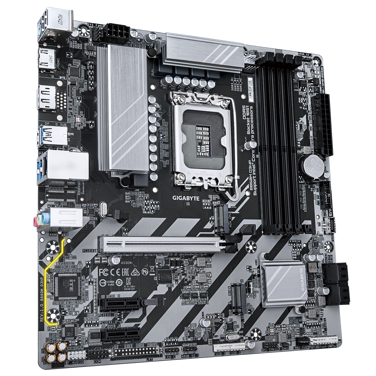 GIGABYTE B860M D3HP DDR5(Support for Intel® Core™ Ultra Processors) Motherboard - Image 3