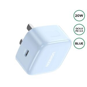 20W Type-C PD Fast Charging Adapter UK (Blue) – CD137 – 15346 – 1 Year Warranty